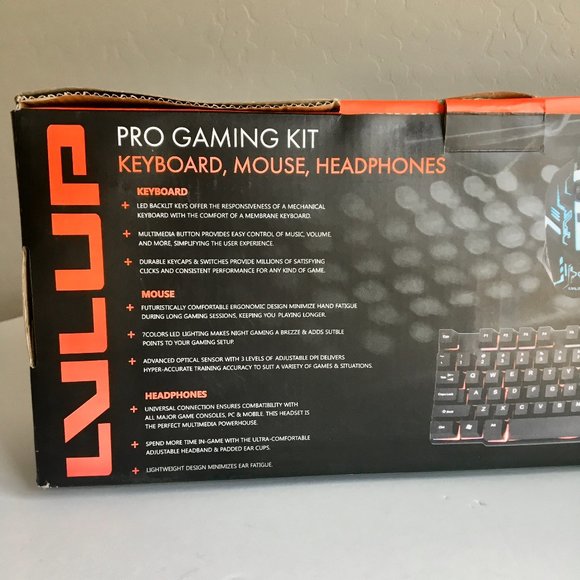 LVLUP LU745 PRO Computer Gaming Kit Headphones, Mouse, Keyboard Bundle Set - Picture 12 of 16